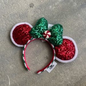 Sparkly Peppermint Holiday Mickey Ears